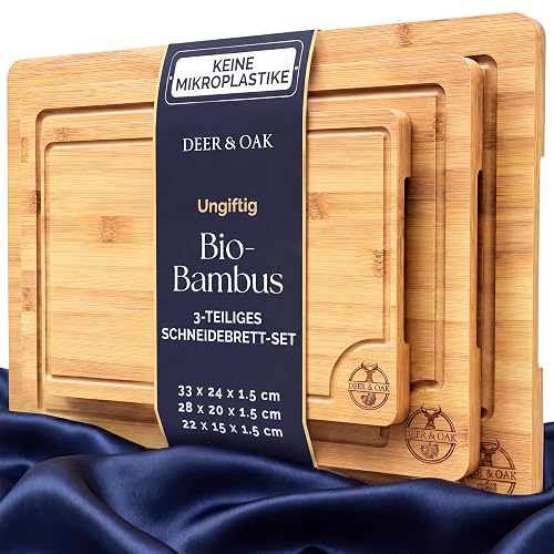 Deer & Oak Schneidebrett-Set Bambus, 3-teilig