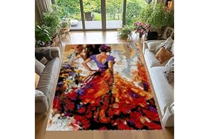 Tehocwiz 40x70 cm Kit de Alfombras con Gancho de Pestillo, Grande Alfombra de Hilo de Lona Preimpresa, Alfombra Latch Hook Kit Manualidades para Adultos y Principiantes, Kit de Alfombra de Ganchillo