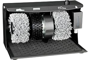 HEIMWERT Profi Schuhputzmaschine mit rotierenden Bürsten | 2 Polierbürsten für helle und dunkle Schuhe | Reinigungsbürste | Abnehmbarer Schuhcremespender | 120W | 40x24x26cm