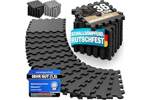 ‎MONZANA MONZANA® Bodenschutzmatten Fitness & Pool mit Randstücken 30 x 30 cm 1,5 qm rutschfest Eva-Schaumstoff Puzzlematte Trainingsmatten Fitnessgeräte
