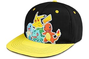Pokemon Baseball Cap Snapback Cap Kinder Jungen Bucket Hat Kinder Mützen Fischerhut Jungen Mädchen Fischermütze Anglerhut Sonnenhut Kinder Pikachu Offizielles Merchandise