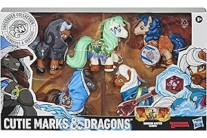 Hasbro- My Little Pony x Dungeons & Dragons Crossover Collection Cutie Marks & Dragons – 5 Figurines d'action Poney inspirées par D&D D20, E9736E48