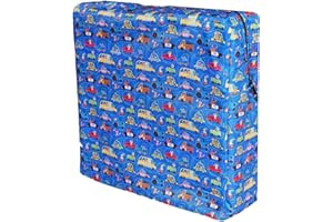 ROSELEY Washable Children Dining Chair Booster with Straps Kids Seating Cushion Removable Waterproof Cover Toddlers Mealtime Seating Pad High Chair Firm Support (Cars)