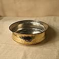 PATRA Brass Lagan 2 Liter Tin-Coated Pure Brass Degchi - Traditional Indian Cooking Pot - Handcrafted Multipurpose Brass Cookware for Daily Use - Durable, Ideal for Indian Food Preparation & Serving