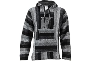 Siesta Meksykański Baja Jerga czerwony i czarny top z kapturem hippie