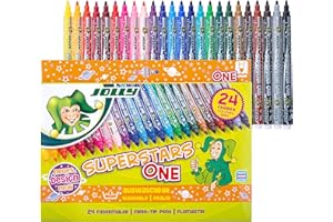 ‎JOLLY JOLLY Superstar ONE Fasermaler Hochwertiger Filzstift Auswaschbar 24 Stück im Kartonetui 4445-0030 24 Fasermaler