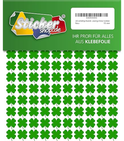 60 vierblättrige Kleeblätter, 30 mm, aus PVC Folie, selbstklebend, wetterfest, Glücksbringer Sticker Aufkleber Küche, Haushalt & Wohnen