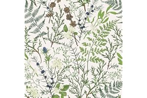 VaryPaper Papier Peint Feuillage Tropical Vintgae 44.5cmx200cm Papier Peint Fleuri Film Adhesif pour Meuble Papier Adhésif Décoratif Papier Peint Chambre Salon Salle de Bain Papier Deco Autocollant