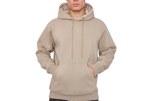 LABEL APPAREL Mens Pullover Fleece Hoodie 300GSM Sweatshirt Plain Hoody Work Hooded Jumper Ribbed Cuff Long Sleeve Pull Over Top