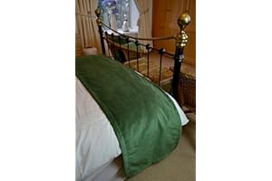 McAlister Textiles Soft Velvet Moss Green Bed Runner For Single Double & King Size Beds - 50x240cm - 20x94 Inches Matt Velvet Range