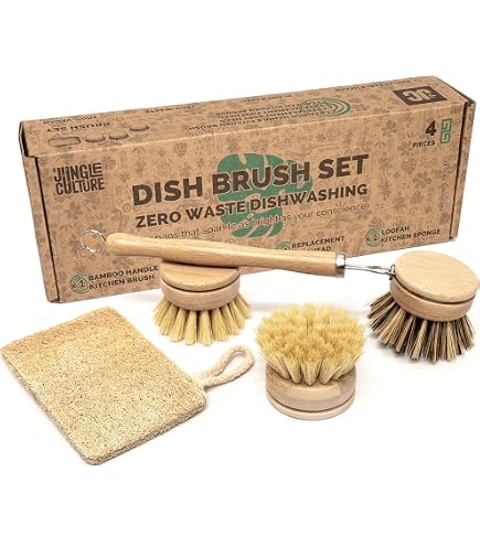 MainBasics - Spazzola esfoliante per bagno e doccia, con manico lungo e setole a doppia faccia