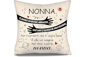 AOSUMIN Ti mando un grande abbraccio così sarà lì quando ne avrai bisogno Copricuscini Regalo della nonna da parte dei nipoti Regalo di compleanno Festa della nonna Festa della mamma Regalo di Natale (Nonna)