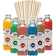 Set per feste, 6 x 230 grammi di zucchero per macchina per zucchero filato, con 100 bastoncini inclusi