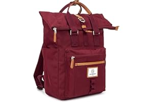 SEVENTEEN LONDON – Modern Cycling 'Canary Wharf' Fold Roll Top Backpack in a Classic Slim Urban Design – Fits Laptops up to 15"