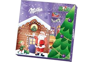 Milka, Calendario dell'Avvento di Natale 3D con Deliziosi Cioccolatini al Latte Milka, 100% Latte Alpino, 163 gr