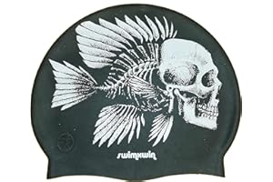 SWIMXWIN Gorro de Silicona Born to Swim | Gorro de Natación|Gorro de Piscina | Alta Comodidad y Adherencia | Diseño y Estilo Italiano