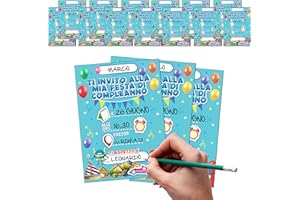 KEÏNELS Inviti Compleanno Bambino Originali - 32 Biglietti Invito Robot Festa Di Compleanno Bimbo - Kit Compleanno Originale