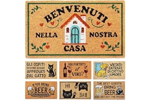 LUA VIKA Zerbino ingresso esterno cocco - Benvenuti - 40x70 cm - tappeto ingresso esterno casa - zerbino cocco - zerbini moderni e originali