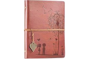 AOMIDUO Notatnik A5 do wielokrotnego napełniania pamiętnik vintage oprawa spiralna pamiętnik podróżny notatnik ze skóry PU do rysowania szkicowania prezent dla dziewczynek chłopców brązowy