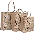SAINIK'S - ACCESS TO QUALITY Unisex Jute Shopping Grocery Bag Large,Medium And Small Size Multipurpose Bag Lunch Bag With Zip (Pack Of 3) Sd-010