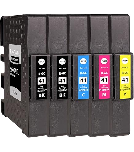 Aomya 4-Pack GC41 Sublimation Ink Cartridges For Ricoh Printers (SG3100, SG2100, Etc.) - Heat Transfer Ink