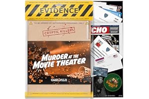 Cryptic Killers Unsolved mystery game - Cold Case Files Investigation - Detective clues/evidence - Solve the crime - Individuals, date nights & party groups - Murder at the Movie Theater