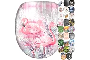 SANILO Deska sedesowa Soft Close Hamulec Drop - Duży wybór - Wysokiej jakości wykończenie - Łatwy montaż (Flaming)