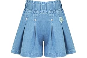 Happy Cherry Fille Jeans Shorts Taille Élastique Denim Pantalon Court Bermudas Été Respirant