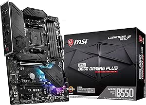 MSI MPG B550 GAMING PLUS Motherboard ATX, AM4, DDR4, Dual M.2, LAN, USB 3.2 Gen2, Front Type-C, Mystic Light RGB, HDMI, DisplayPort, AMD RYZEN 3000 3rd Generation