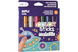 Apli Kids 14405 Blister De 6 Tubes De 6 Gr De Gouache Solide Métallisée