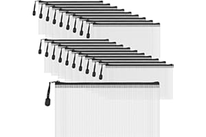 ‎COWORK-UP COWORK-UP 20 Stück Kleine Tasche mit Reissverschluss, 240x120 mm Stifteetui Reißverschlusstasche Dokumententasche Kunststoff Zip Beutel für Quittung, Arzneimittel, Schreibwaren und Allerlei Kleinkram