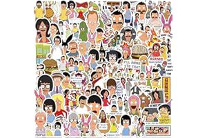 TACOMEXI Bob"s Burgers Aufkleber 100 Stück, Laptop Aufkleber Pack für Auto Gepäck Skateboard Motorrad/Jugendliche Erwachsene