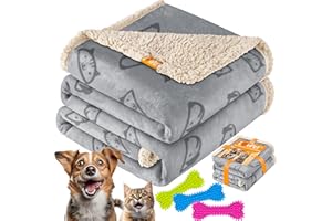 Lovpet® Coperta impermeabile per cani, coperta in pile Sherpa per animali domestici + 3x ossa giocattolo, lavabile in lavatrice, protezione del divano su due lati, lavabile in lavatrice, 127 x 101 cm
