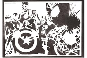 moreno-mata Autentici Graffiti Fatti a Mano Spider... Supereroi Handmade Poster The Aveng... Quadri Moderni Soggiorno Decorazione Parete Regalo Uomo e Donna