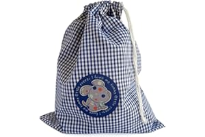 ETIKIDS Bolsa merienda reutilizable con estampado infantil lavable. Bolsa de tela para alimentos, ideal comida almuerzo colegio niños. Porta-almuerzo ecológico para bocadillos, fruta, galletas (Marino)