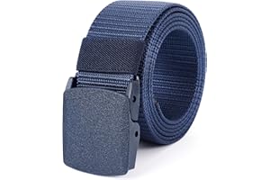 Mile High Life Nylonowy pasek tkany, outdoorowy pasek wojskowy, przycięty do 132 cm, szerokość 3,8 cm, bezpieczna plastikowa klamra TSA