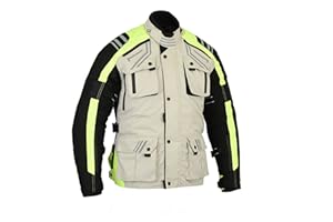 Bikers Gear Australia Hi Viz Safety GloRider - Pantalones impermeables para motocicleta con armadura extraíble CE1621-1