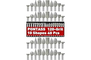 PONTASS Fresas Diamante Compatibles con Dremel, 40pcs Brocas de Diamante con Vástago de 3mm Pulgadas, Set di frese diamantate per intaglio de Grano 120 para Herramientas Rotativas - Molienda/Pulido/Grabado
