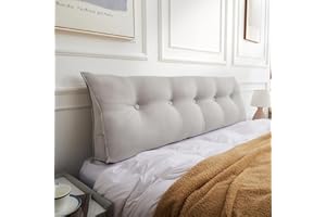 Dorifine Kissen Bett Rückenkissen, Lesekissen für Bett, Dreieckiges Rückenlehne Kissen, Rückenpolster Wand mit abnehmbarem Bezug, Werden als Kopfteil, Sofa Rückenkissen, 100 x 50 x 20 cm, Grau