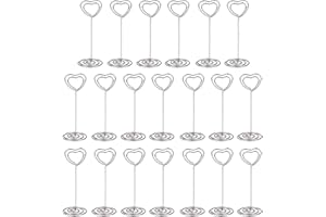 QH-SHOP Mémo Clip Forme de Coeur Photo Clip Memo Porte Carte Numéro de Table pour Mariage Fête De Noël 20 Pièces