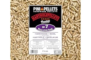 PINI Granulés de bois dur № 7 pour barbecue, pizza, four, basilic, 10 kg