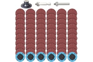 PMIQSA 63 Pcs Quick Change Discs Set, 2 Inch (50mm) Sanding Discs with 1/4" Holder Grit 36, for Die grinder discs Surface Prep Burr Rust Paint Removal