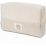 KIMPHIA Beauty Case, Porta Trucchi da Viaggio Eco-Friendly, Pochette Donna da Borsa, Impermeabile, in Cotone e Juta, per Make