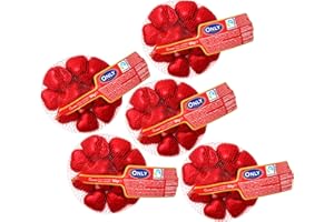 GUNZ Only Schokoladenherzen - Herzen aus Milchschokolade - Geschenk zum Valentinstag, Geburtstag, Muttertag - Dekoration für das Candle Light Dinner - zart schmelzende Schokoherzen, 5x100g - FAIRTRADE