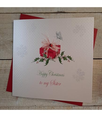 White Cotton Cards Age 75 Handmade Birthday Card Flower, White
