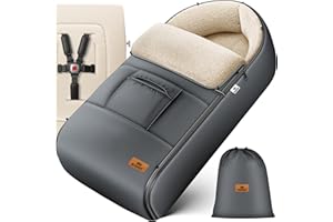 KIDIZ® Saco de bebé, saco de bebé de invierno con cremallera, saco de peluche, bolso, manta de bebé, cochecito lavable, con cabecera con cremallera, apto para todos los cochecitos, antracita