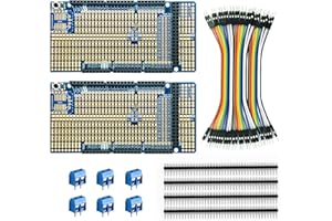 ElectroCookie Arduino Mega Prototype Shield Board Kit, Stackable DIY Expansion Proto PCB for Arduino Mega 2560 R3 (2 Pack)