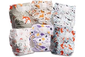 LITTLES & BLOOMZ Littles and Bloomz - Pañal reutilizable para bebé con HOOK-LOOP, 6 pañales, FLV2-0601
