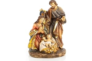 ‎LOGBUCH-VERLAG Logbuch-Verlag realistische Weihnachtskrippe Ikone Maria Josef Jesukind - weihnachtliche Krippenfigur 19 cm