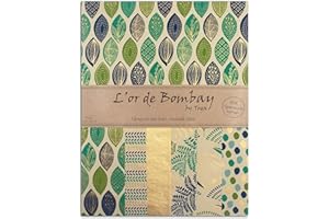 TOGA DRAEGER PARIS 1886 Set di foglie Mumbai-verde blu oro, Carta, taglia unica